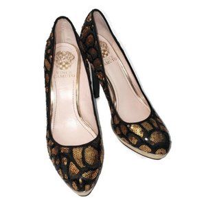EUC Vince Camuto Sequined Cheetah Heels